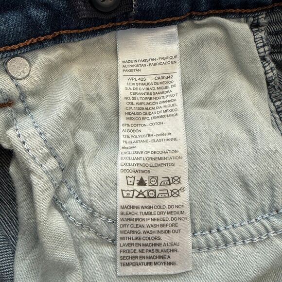 Levi’s Taper Leg Blue Denim Jeans Girl's Size 16 Reg Adjustable Waist - Picture 9 of 11